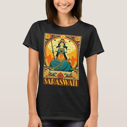 Art Deco Saraswati T-Shirt (Vorderseite)