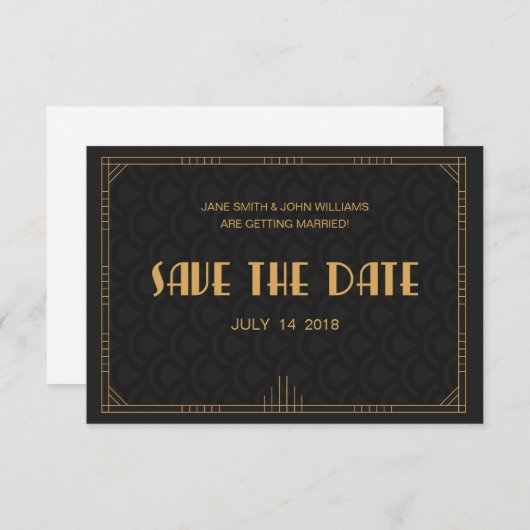 Art Deco Save the Date (Vorne/Hinten)