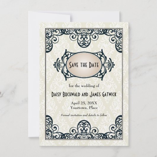 Art Deco Save the Date (Vorderseite)