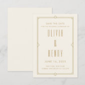 Art Deco Save the Date Card (Vorne/Hinten)