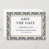 Art Deco Save the Date Einladung (Vorne/Hinten)
