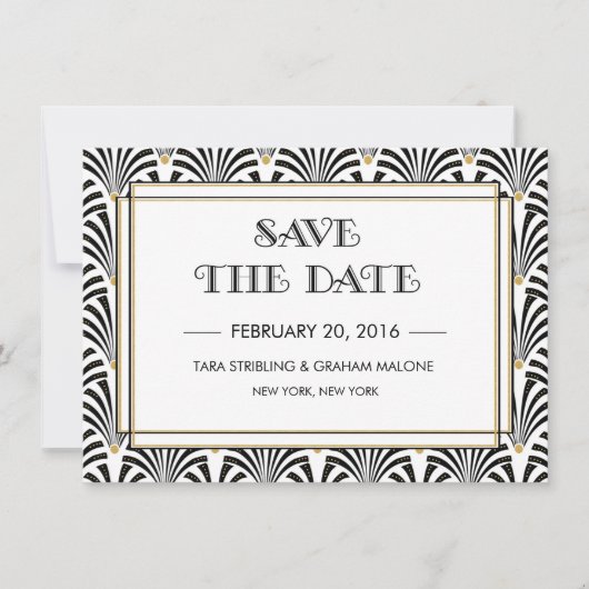 Art Deco Save the Date Einladung (Vorderseite)