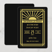 Art Deco Save-the-Date-Einladung Einladung (Vorne/Hinten)