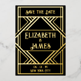 Art Deco Save the Date Folieneinladung