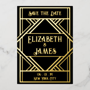 Art Deco Save the Date Folieneinladung