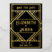 Art Deco Save the Date Folieneinladung (Vorderseite)