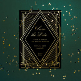 Art Deco Save the Date Folieneinladung