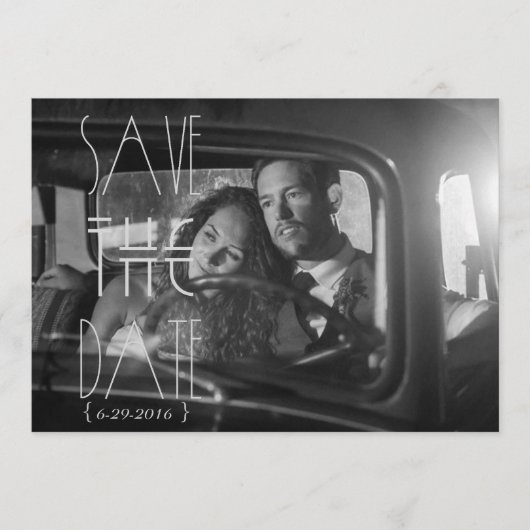 Art Deco Save the Date | Foto Einladung (Vorderseite)