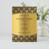 Art Deco Save the Date Golden Square Vip Einladung (Stehend Vorderseite)