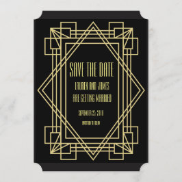 Art Deco Save the Date Hochzeit Einladung