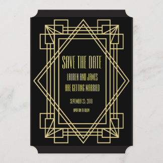 Art Deco Save the Date Hochzeit Einladung