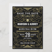 Art Deco Save the Date Hochzeit Elegante Highlight Einladung (Vorderseite)