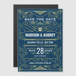 Art Deco Save the Date Hochzeit Magneteinladung