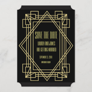 Art Deco Save the Date Hochzeits-Einladung Einladung