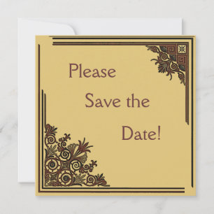 Art Deco Save the Date Karten