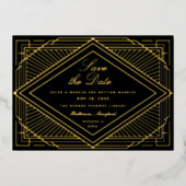 Art Deco Save the Date Landschaft Folieneinladung (Vorderseite)