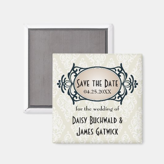 Art Deco Save the Date Magnet (Vorderseite/Rückseite)