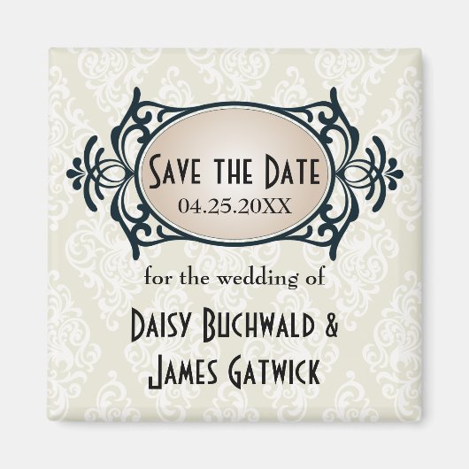 Art Deco Save the Date Magnet (Vorne)