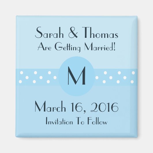 Art Deco Save the Date Magnet - Blau (Vorne)