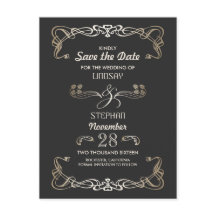 Art Deco Save the Date Vintag