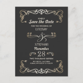 Art Deco Save the Date Vintag Ankündigungspostkarte