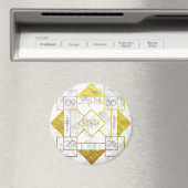 Art Deco Save the Date Weißer Marmor Magnet (In Situ (Geschirrspüler))