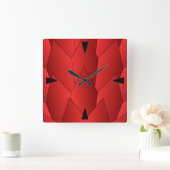 Art Deco Scala Design Red Square Wall Clock Quadratische Wanduhr (Zuhause)