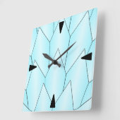 Art Deco Scales Design Blue Square Wall Clock Quadratische Wanduhr (Winkel)