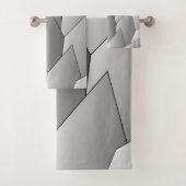 Art Deco Scales Design Grau-Badehandtuch-Set Badhandtuch Set (Insitu)