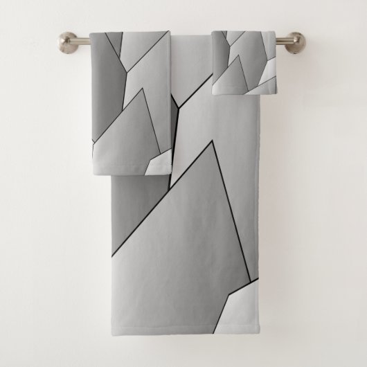Art Deco Scales Design Grau-Badehandtuch-Set Badhandtuch Set (Insitu)