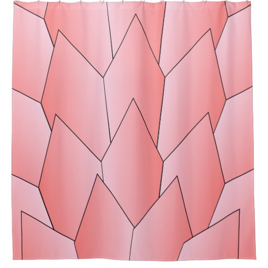 Art Deco Scales Design Rosa Duschvorhang (Vorderseite)