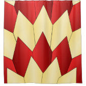 Art Deco Scales Design Rot Gelb Duschvorhang (Vorderseite)
