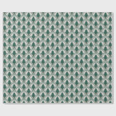 Art Deco Scalloping Evergreen Muster Geschenkpapier (Flach)