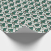 Art Deco Scalloping Evergreen Muster Geschenkpapier (Ecke)