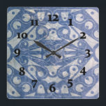 ART DECO SCANDINAVIA BLAU by Slipperywindow Quadratische Wanduhr<br><div class="desc">Lass dieses Muster nicht in eine andere Dimension von Zeit und Zählraum. Das ist eine faire Warnung. Art by Slipperywindow.</div>