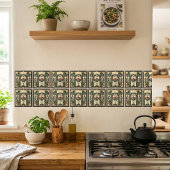 Art Deco Scarab Beetle Egyptian Sun Design Fliese