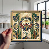 Art Deco Scarab Beetle Egyptian Sun Design Fliese