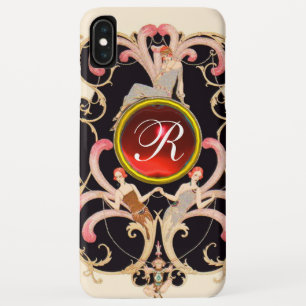 ART DECO SCHAUTY FASHION RED RUBY GEMSTONE MONOGRA Case-Mate iPhone HÜLLE