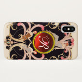 ART DECO SCHAUTY FASHION RED RUBY GEMSTONE MONOGRA Case-Mate iPhone HÜLLE (Rückseite (Horizontal))