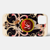 ART DECO SCHAUTY FASHION RED RUBY GEMSTONE MONOGRA Case-Mate iPhone HÜLLE (Rückseite (Horizontal))