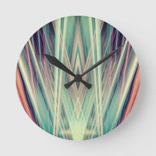 Art Deco Scheinwerfer Muster Runde Wanduhr