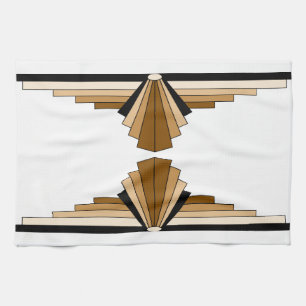 Art Deco Schichten in Beige Geschirrtuch