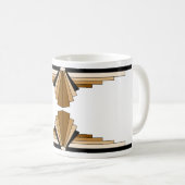 Art Deco Schichten in Beige Kaffeetasse (VorderseiteRechts)