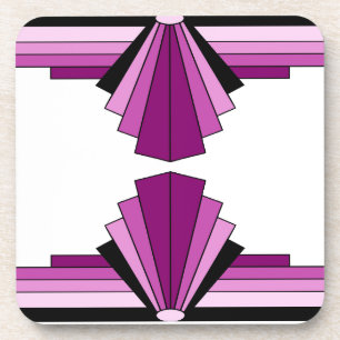 Art Deco Schichten in Rosa Getränkeuntersetzer