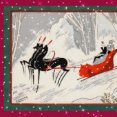 Art Deco Schlitten Postkarte