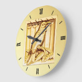 Art Deco Schnitzel Falken - Gold Große Wanduhr (Winkel)