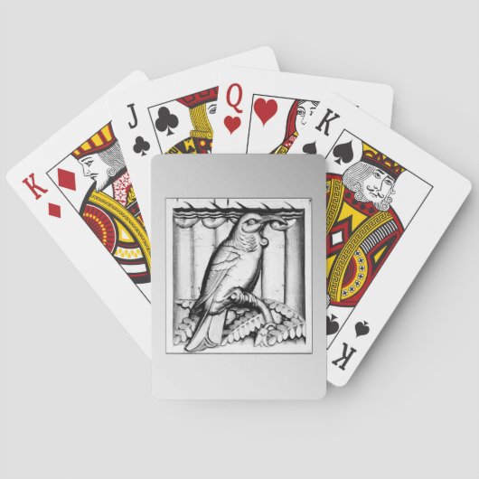 Art Deco Schnitzereifalke - silber Spielkarten (Rückseite)