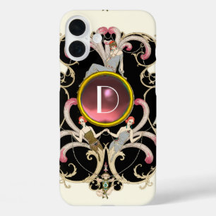 ART DECO SCHÖNHEIT FASHION PINK GEMSTONE MONOGRAMM iPhone 16 PLUS HÜLLE