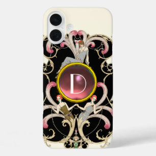 ART DECO SCHÖNHEIT FASHION PINK GEMSTONE MONOGRAMM iPhone 16 PLUS HÜLLE