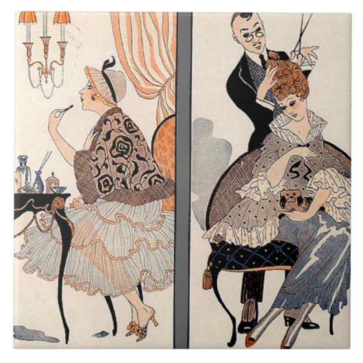 Art Deco Schönheit Fliese (Vorderseite)